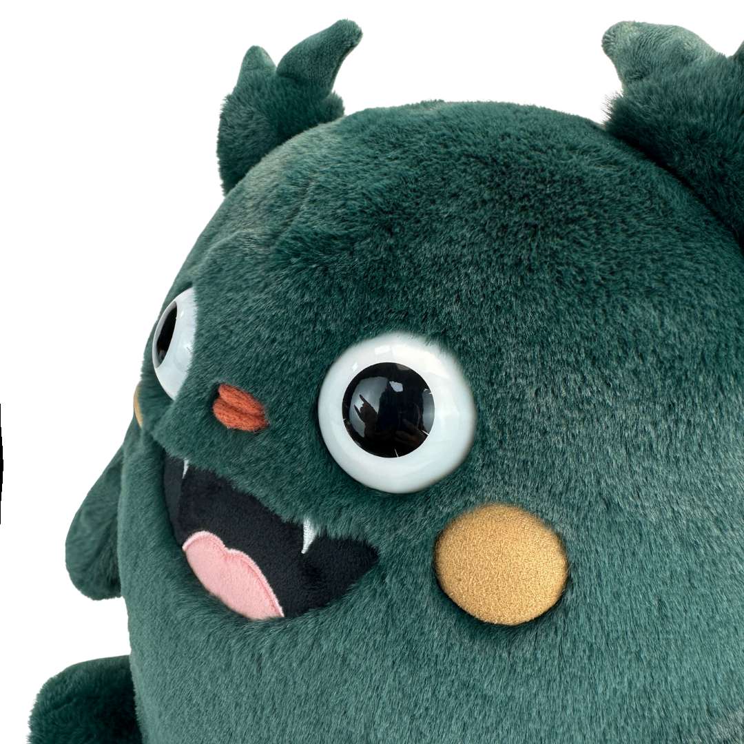 かわいいダークグリーンのドラゴンぬいぐるみ
