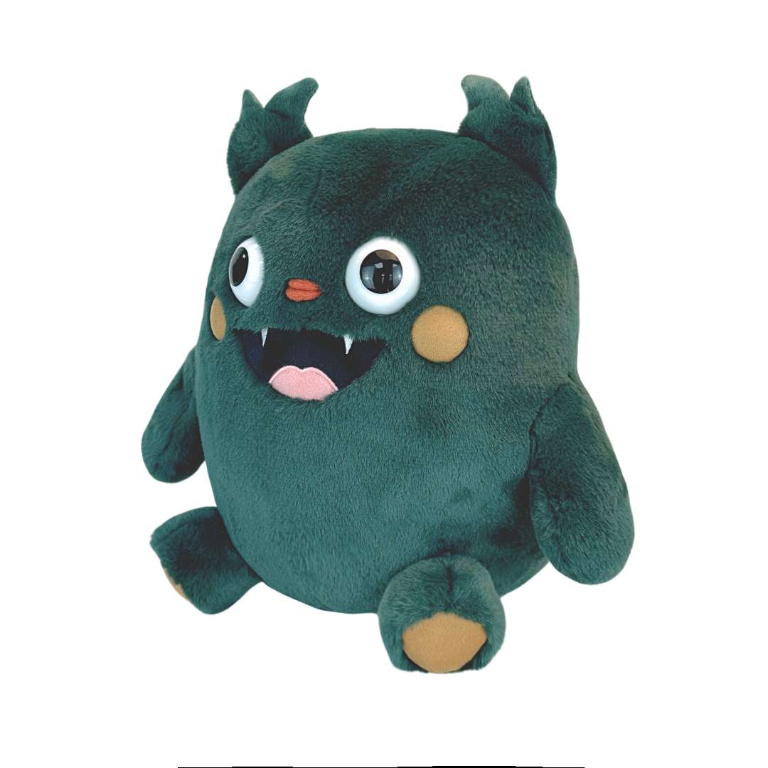 かわいいダークグリーンのドラゴンぬいぐるみ