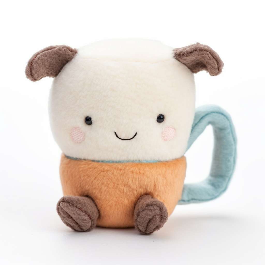 可愛い白い子犬ぬいぐるみセット