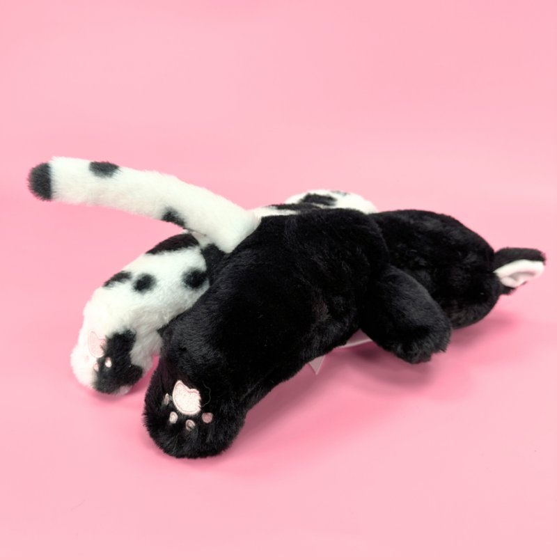 ゴスブラックアンドホワイトツーヘッドぬいぐるみキャット