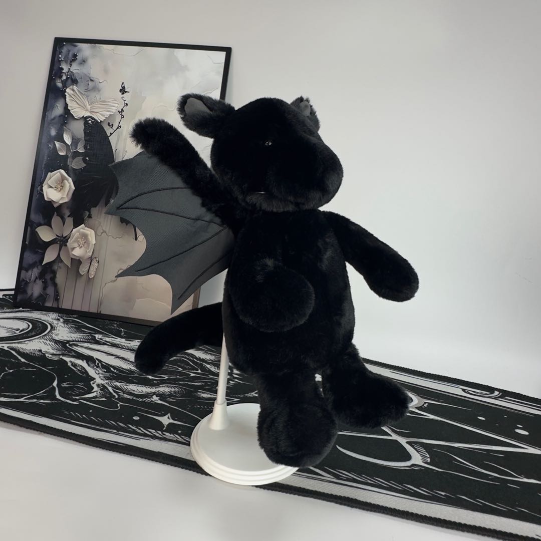 ゴシックスタイル ブラックぬいぐるみドラゴン