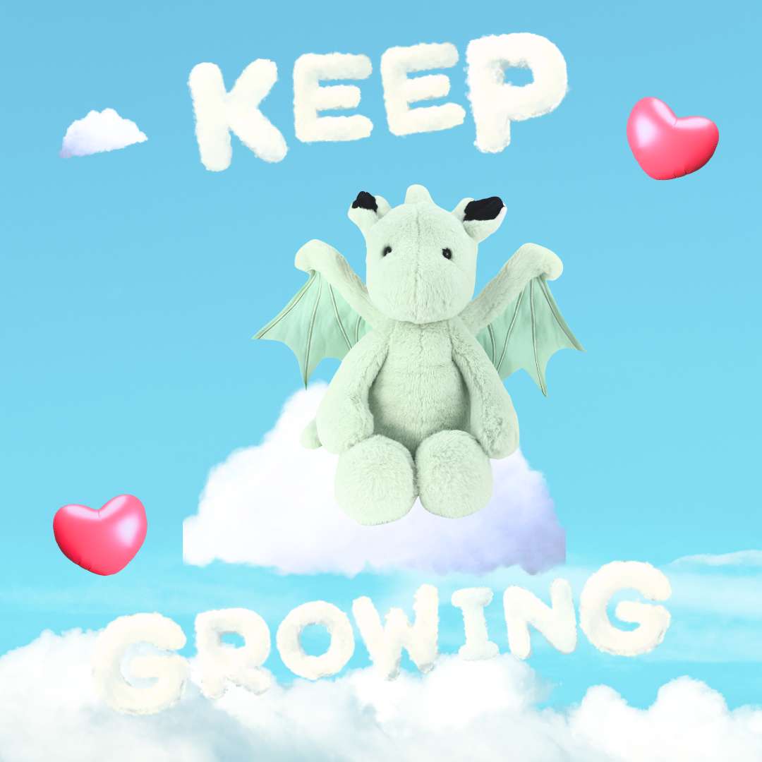 かわいい緑色のドラゴンぬいぐるみ