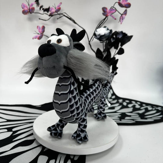 キュートな黒い中国龍のぬいぐるみ