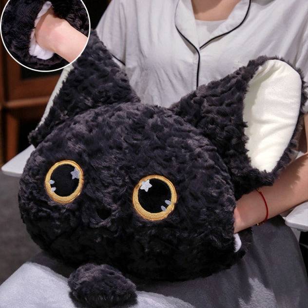 かわいい黒いデボンレックス猫 ぬいぐるみ