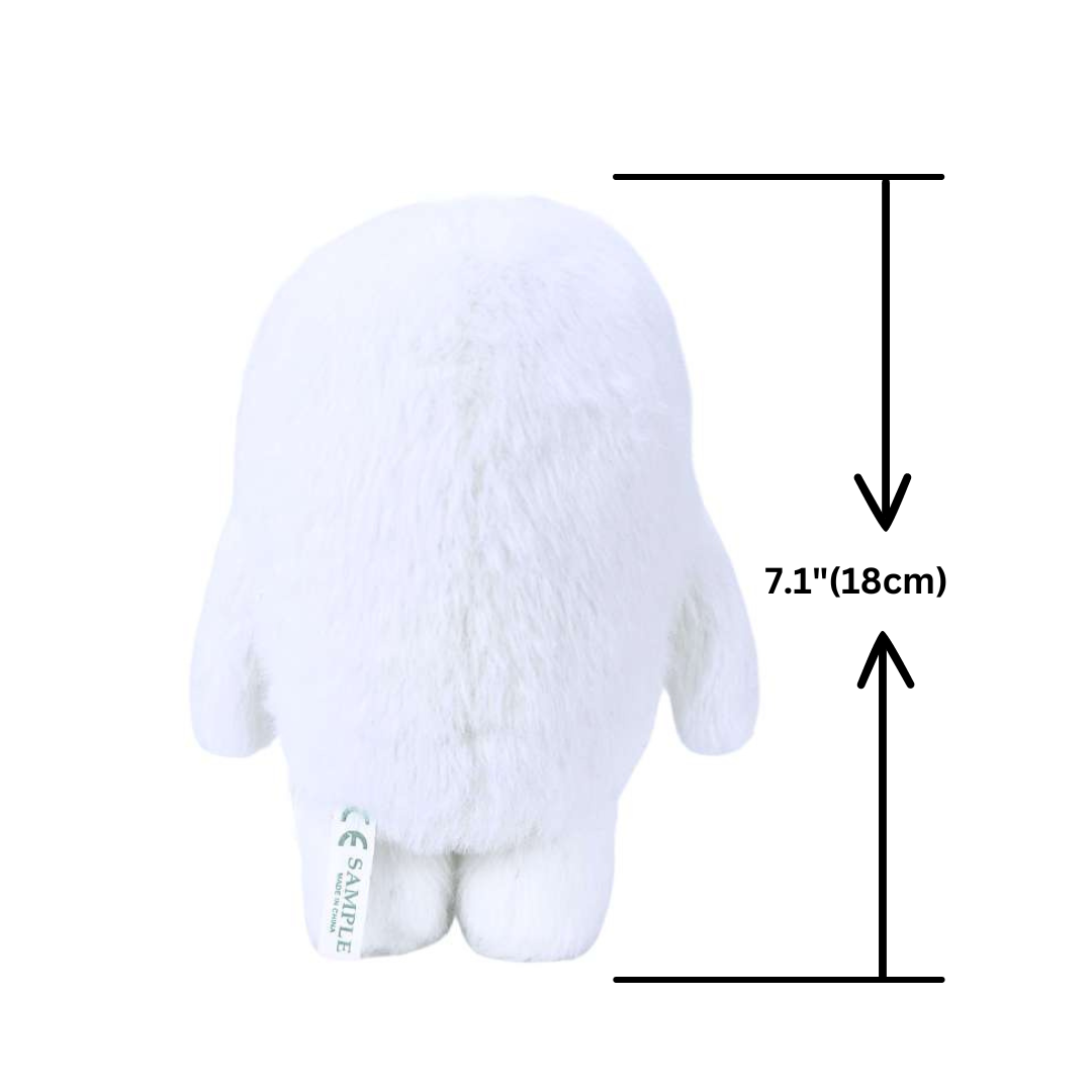 氷青い顔の白いイエティぬいぐるみ