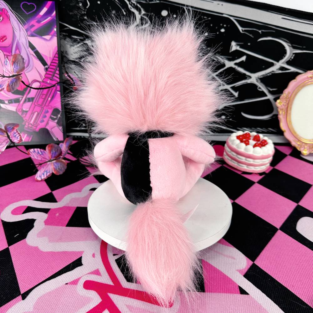 ゴス可愛いピンクのアライグマぬいぐるみ