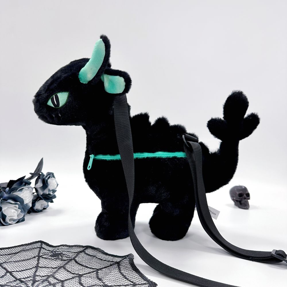 グリーンブルー ゴス 魔法ドラゴン ぬいぐるみ クロスボディバッグ