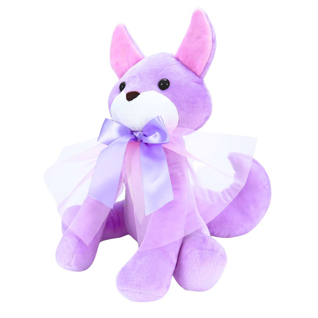 かわいいゴシック紫色のキツネぬいぐるみ