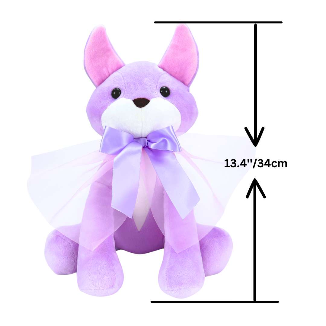 かわいいゴシック紫色のキツネぬいぐるみ