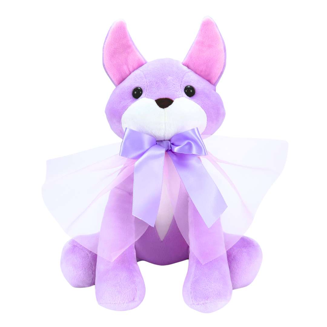 かわいいゴシック紫色のキツネぬいぐるみ