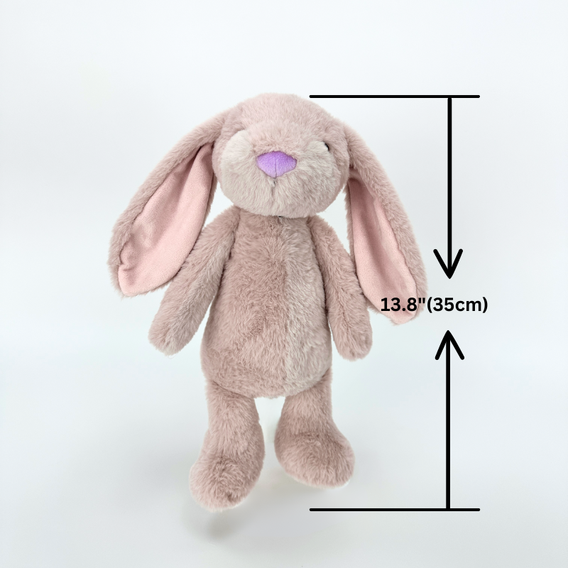 かわいいピンクのダスティローズウサギぬいぐるみ