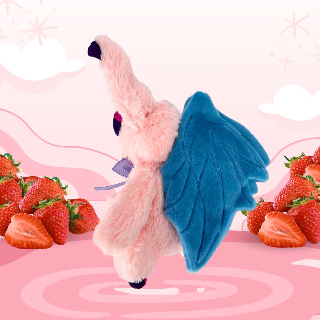 かわいいピンクのふわふわコウモリぬいぐるみ