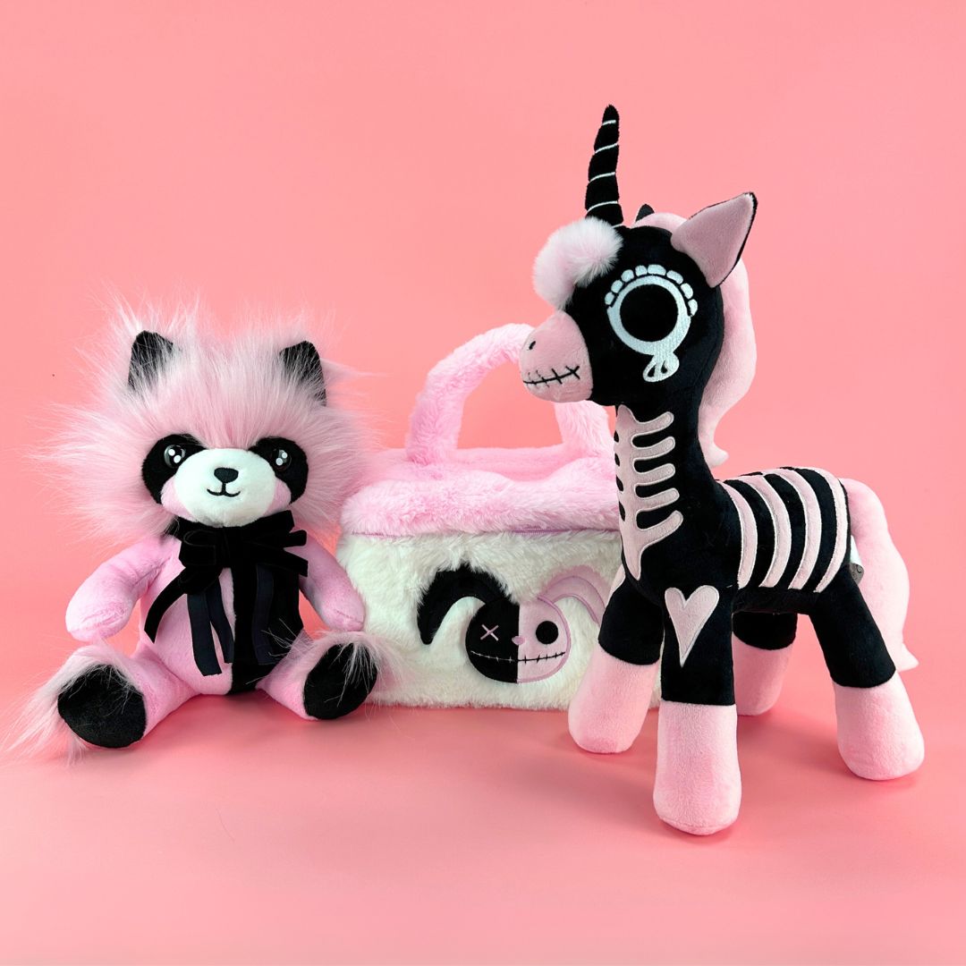 ピンクユニコーンラビット化粧ポーチぬいぐるみギフトセット