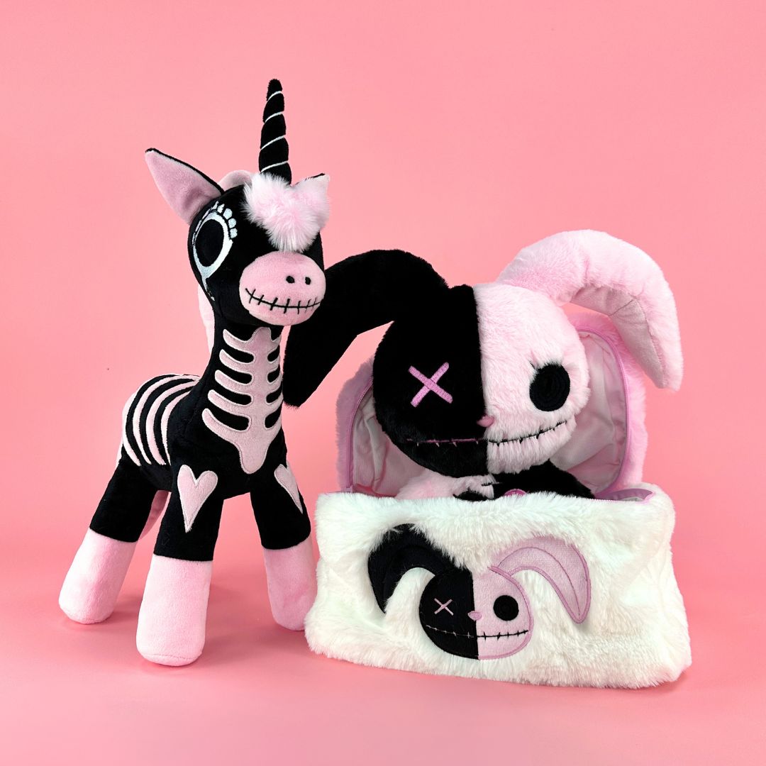 ピンクユニコーンラビット化粧ポーチぬいぐるみギフトセット