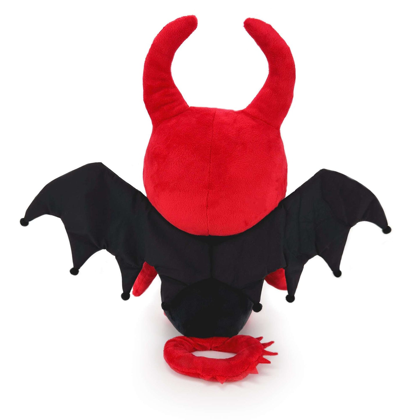 ゴス風の赤と黒のドラゴンぬいぐるみ