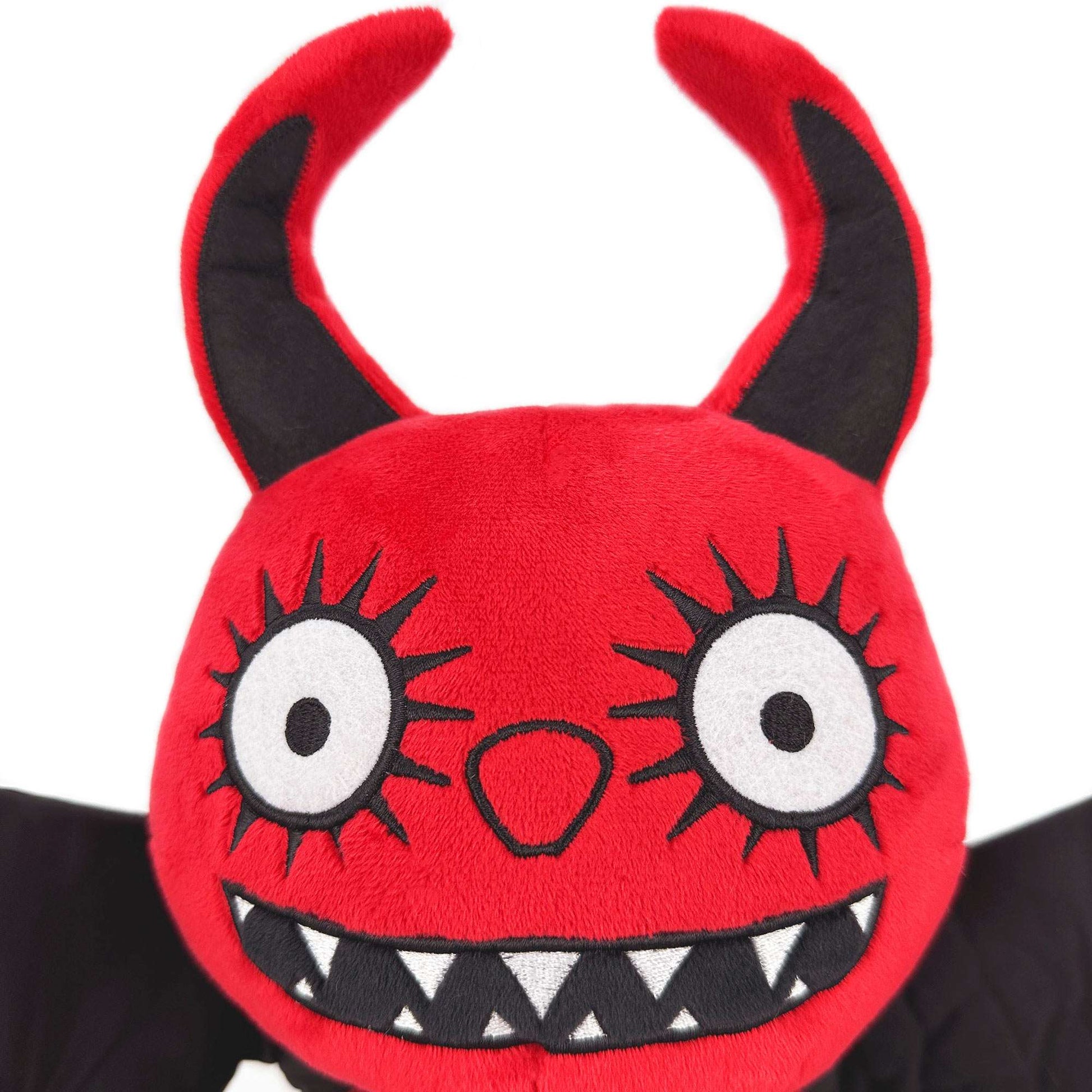 ゴス風の赤と黒のドラゴンぬいぐるみ