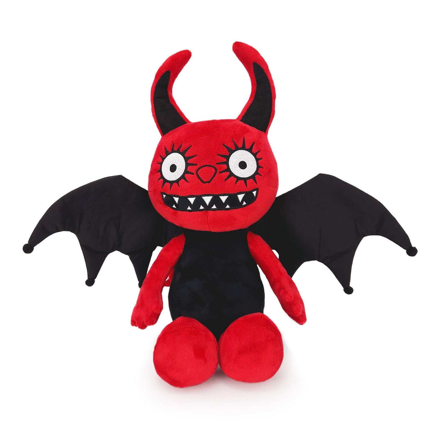 ゴス風の赤と黒のドラゴンぬいぐるみ