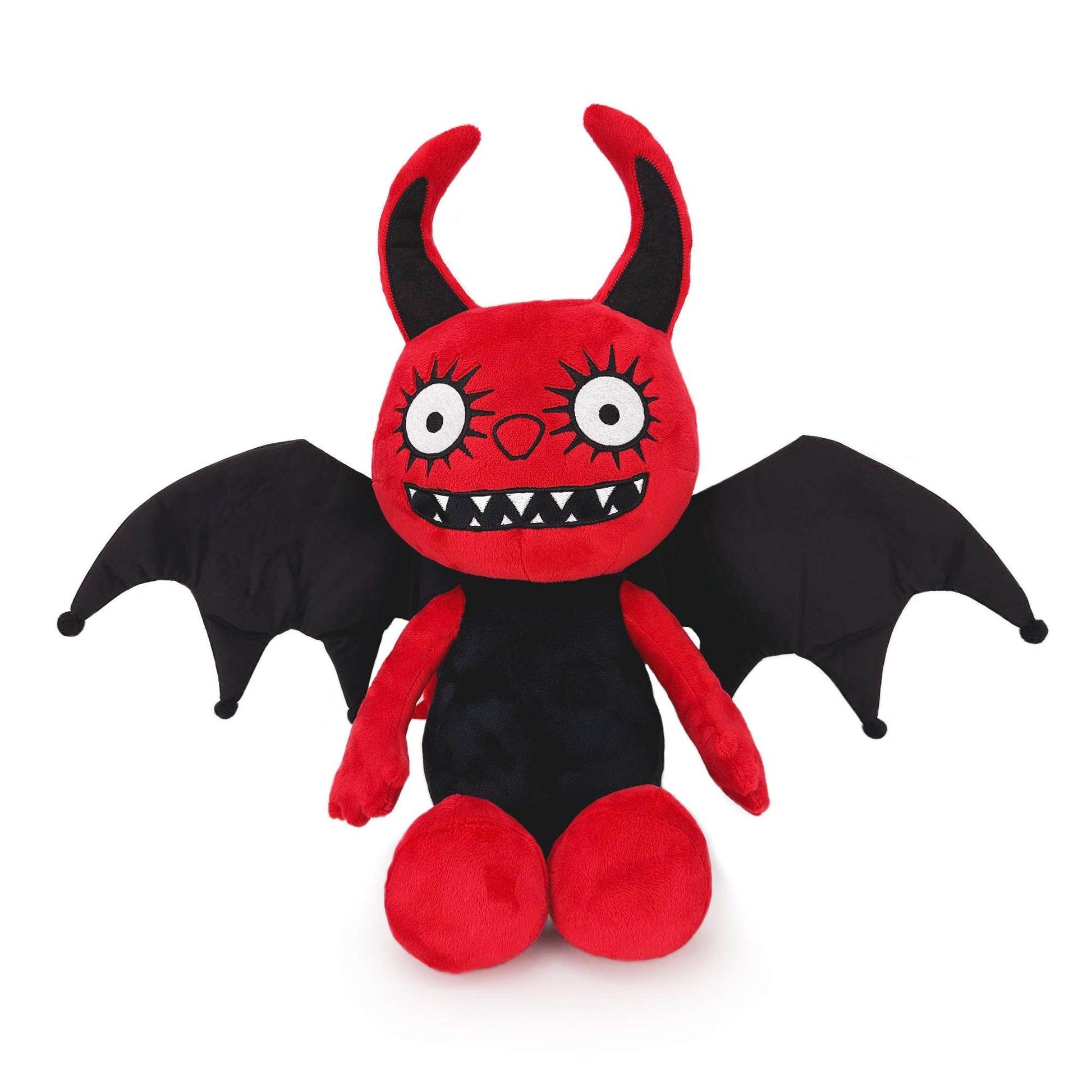 ゴス風の赤と黒のドラゴンぬいぐるみ