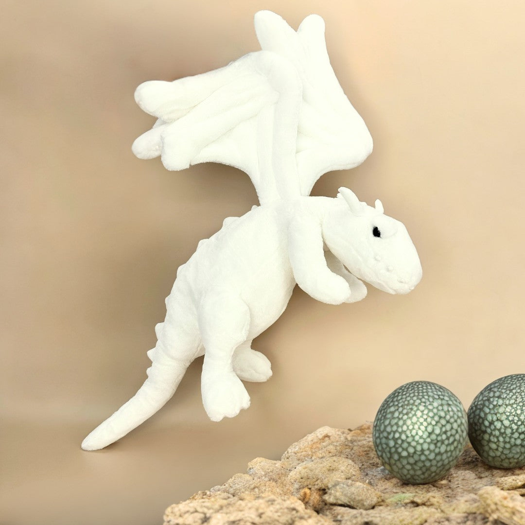 ラグジュアリー スノードラゴンぬいぐるみ ホワイトアートドール