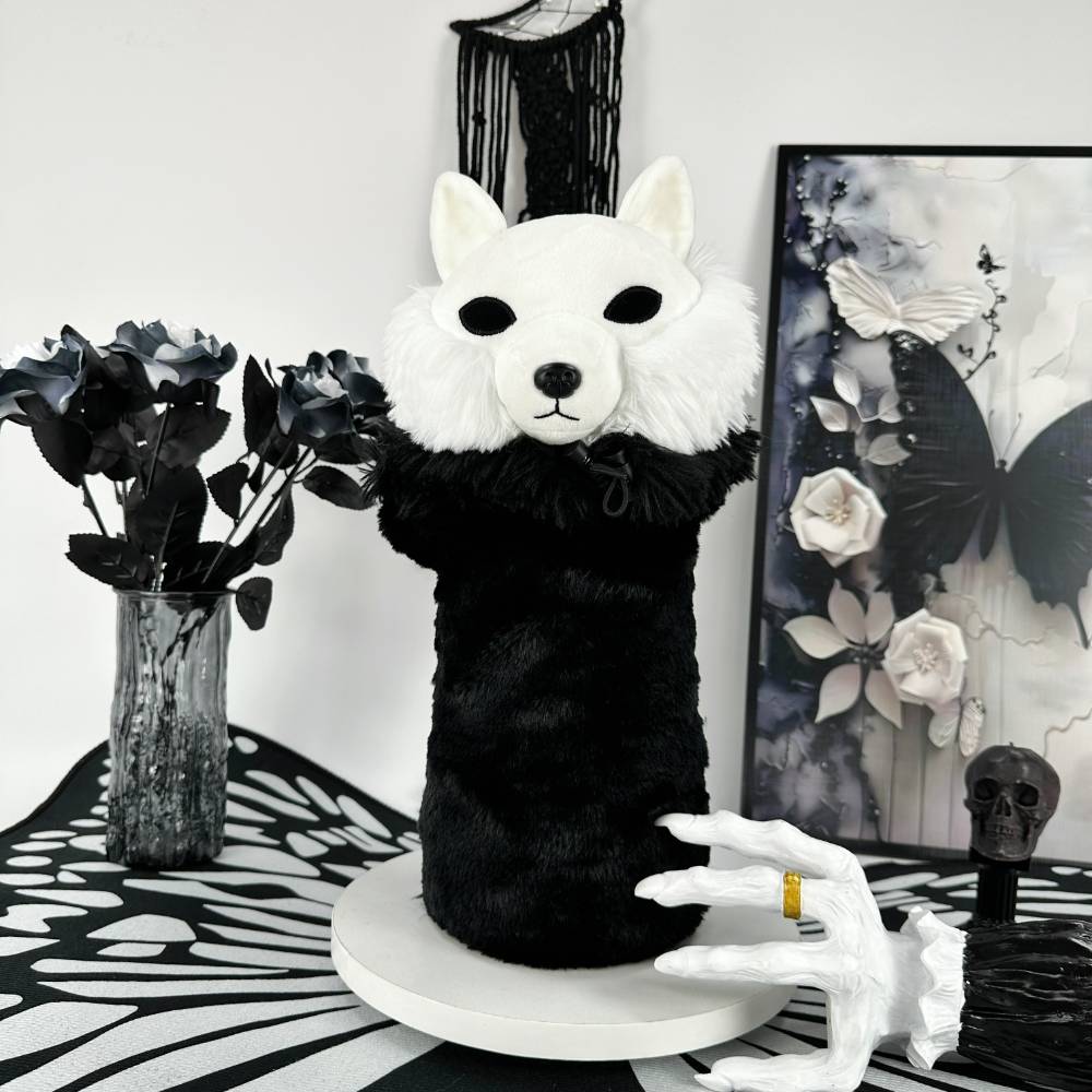 サンダーウルフ ぬいぐるみ ゴス ブラック回転する頭のウルフ