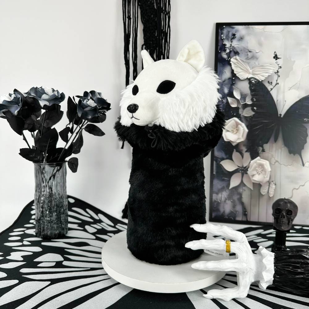 サンダーウルフ ぬいぐるみ ゴス ブラック回転する頭のウルフ