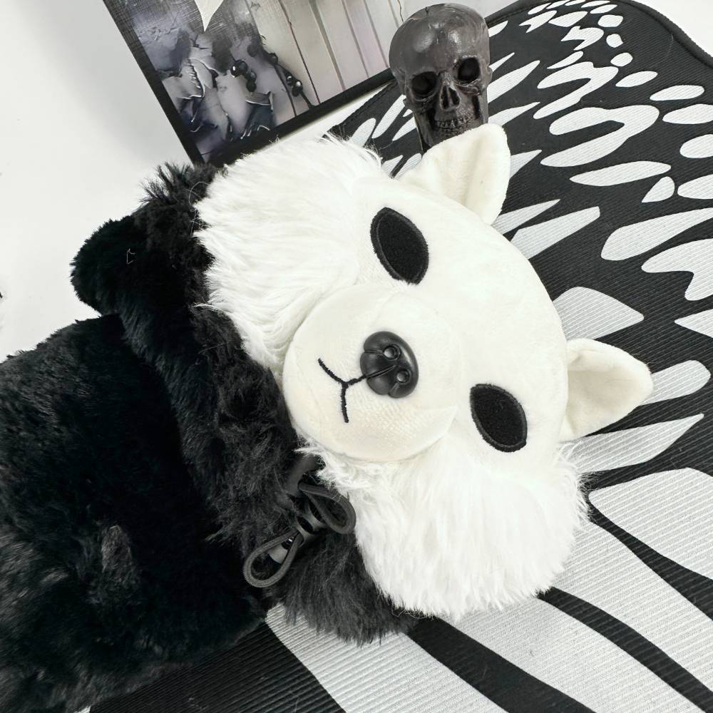 サンダーウルフ ぬいぐるみ ゴス ブラック回転する頭のウルフ