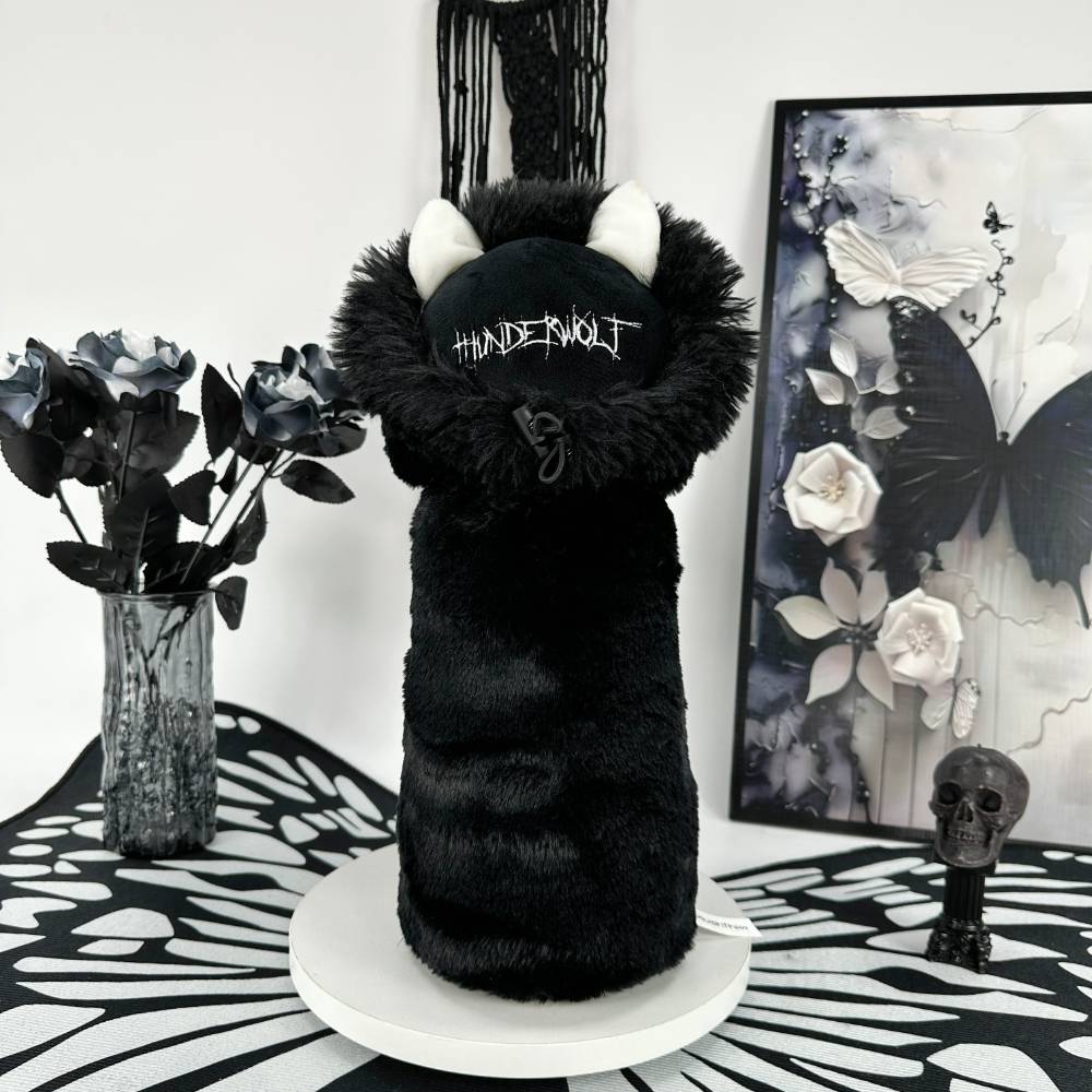サンダーウルフ ぬいぐるみ ゴス ブラック回転する頭のウルフ
