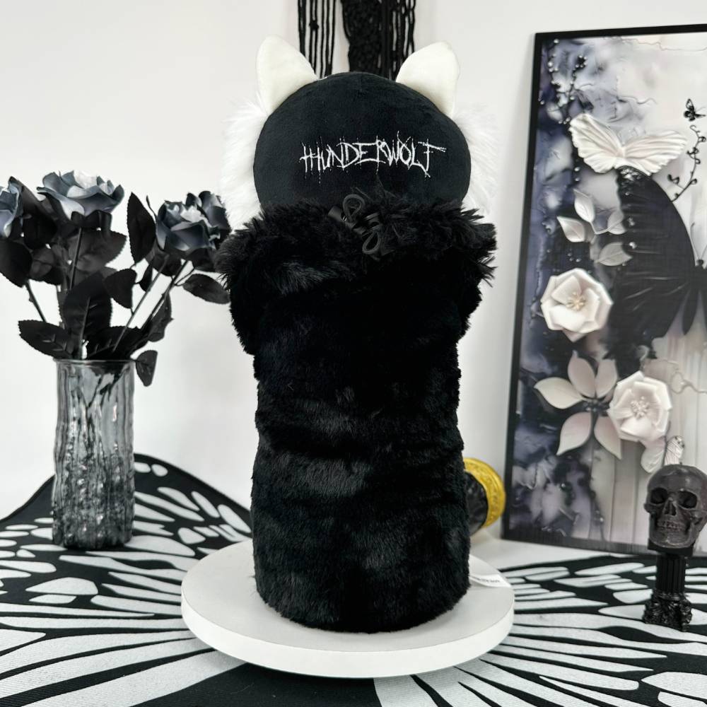 サンダーウルフ ぬいぐるみ ゴス ブラック回転する頭のウルフ