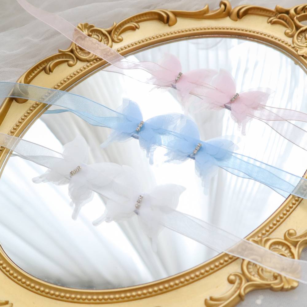 蝶々モチーフリボン紐 チョーカー可愛い