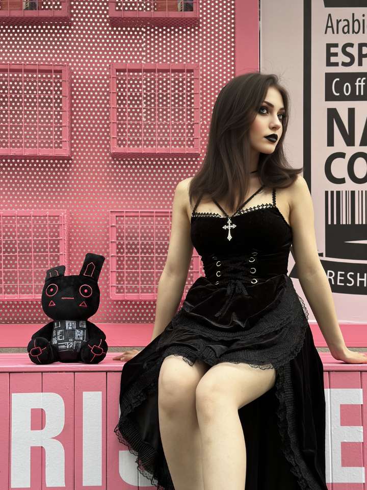 ブラックサイバーゴスバニーぬいぐるみ