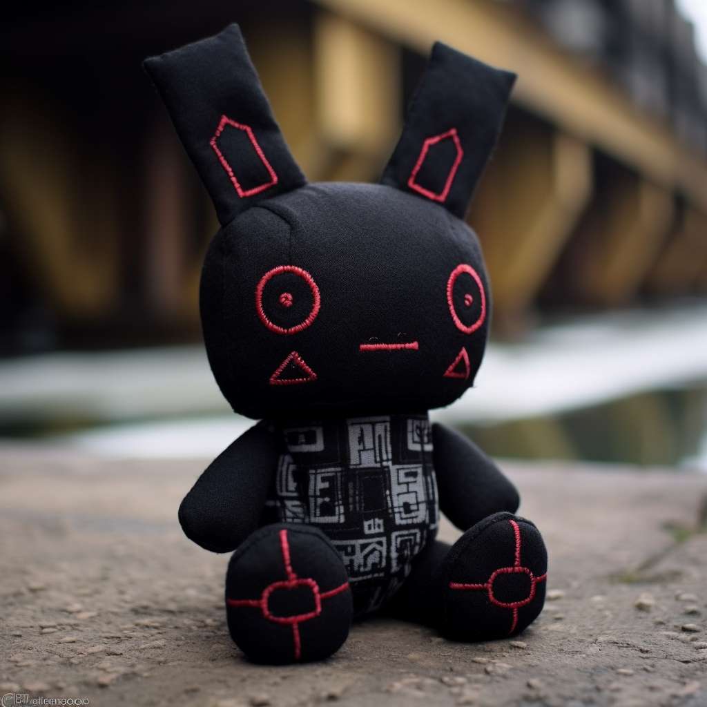 ブラックサイバーゴスバニーぬいぐるみ