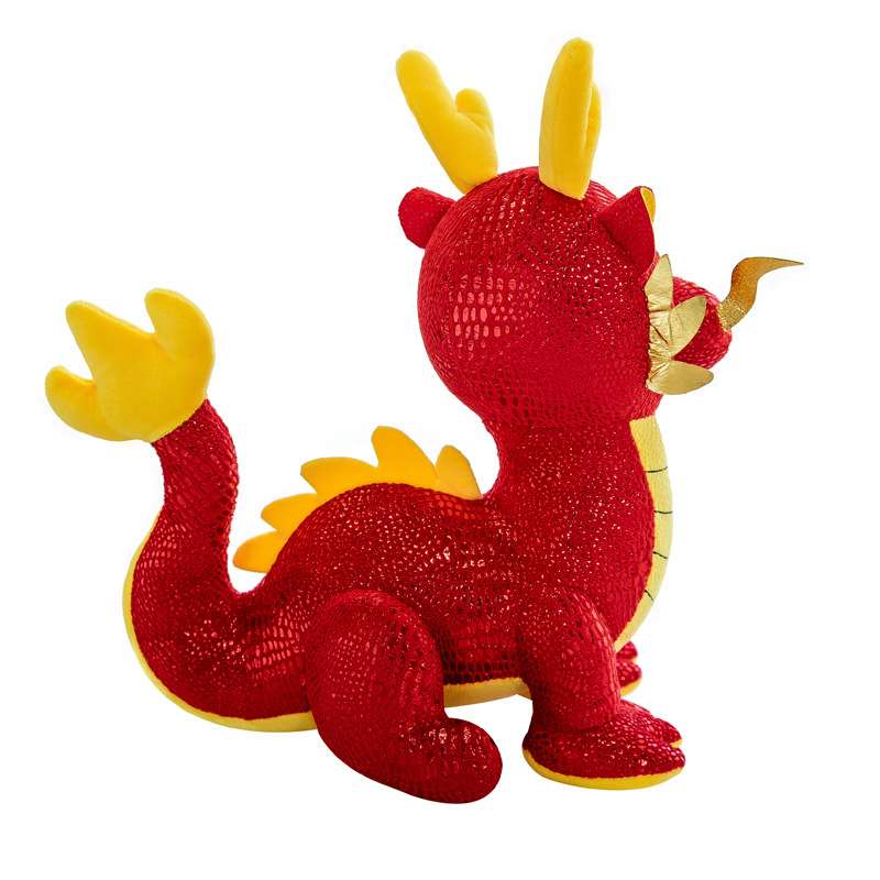 可愛い赤色中国龍のぬいぐるみ