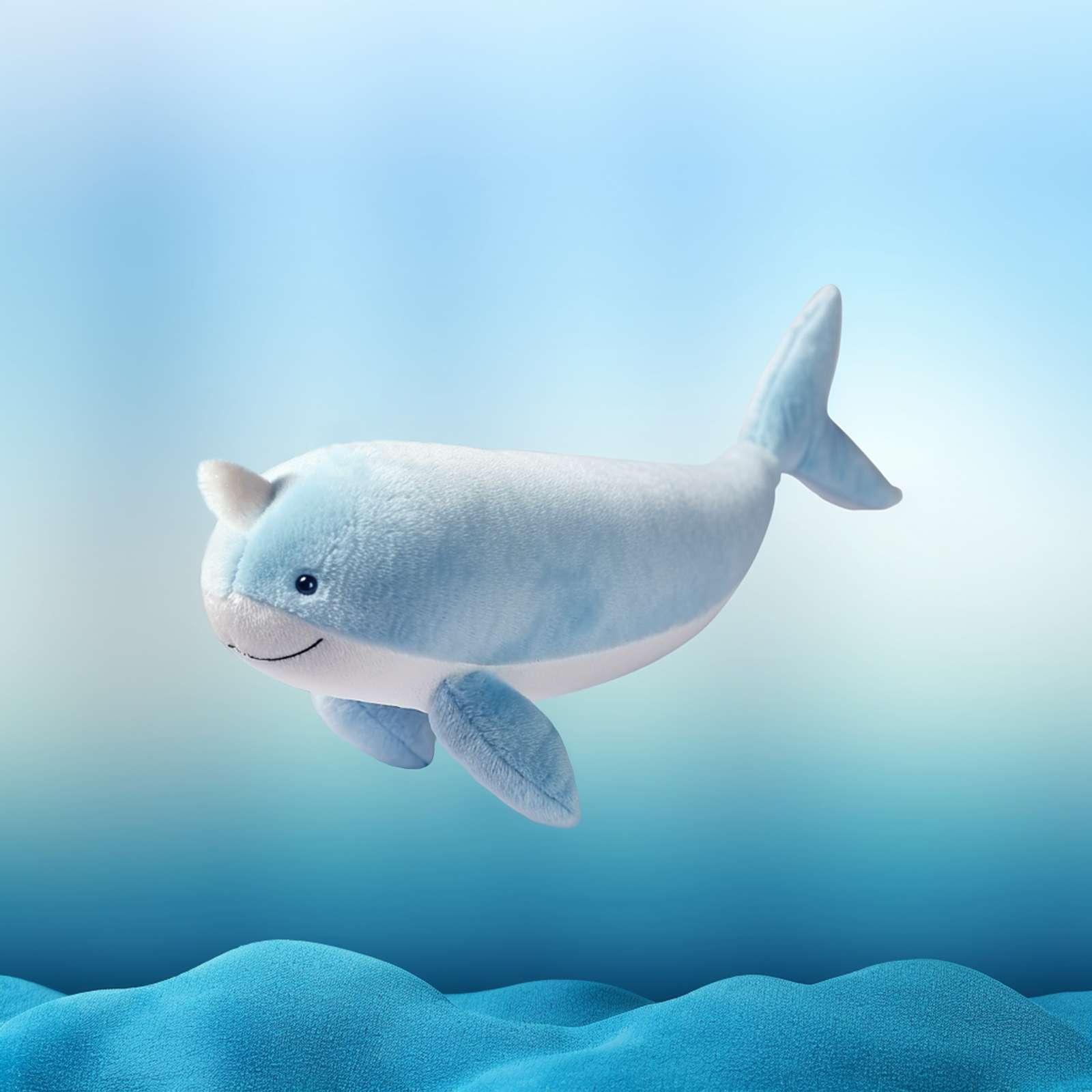 かわいい巨大な青いナーホワールぬいぐるみ