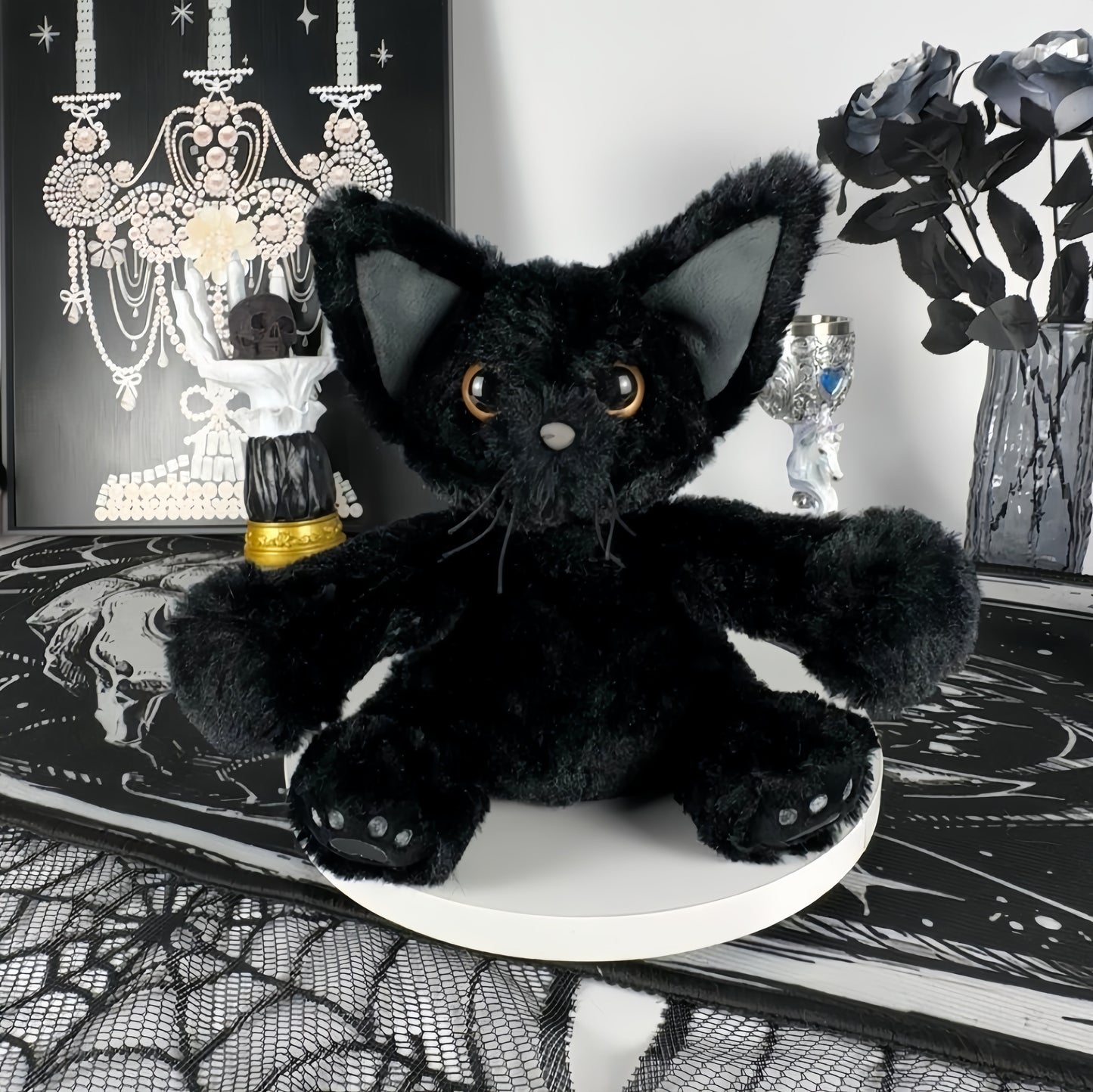 ゴスデボンレックスブラックキャットぬいぐるみ