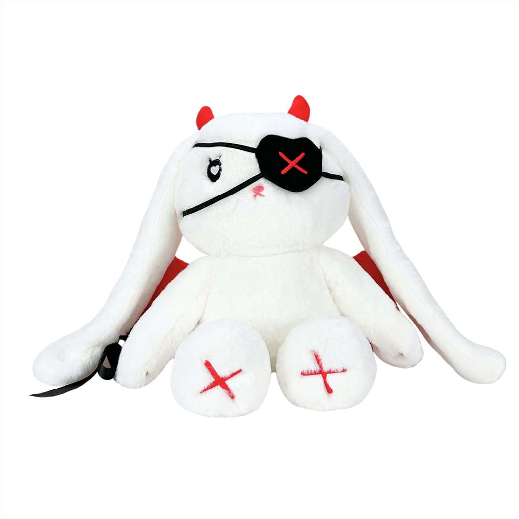ゴシック風の白いウサギのぬいぐるみ