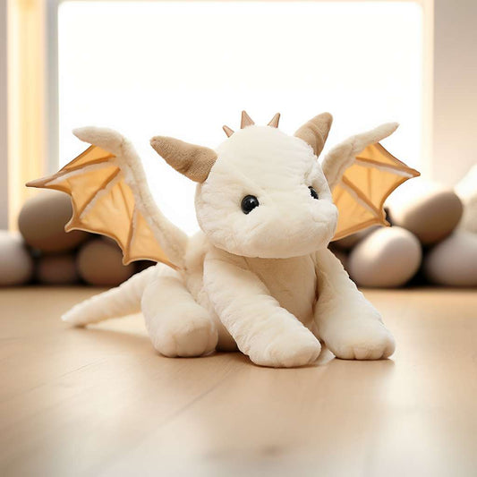 かわいいホワイトベビードラゴンぬいぐるみ
