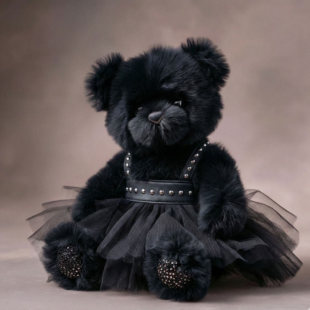 ゴス・レースドレス・ブラックベア ぬいぐるみ