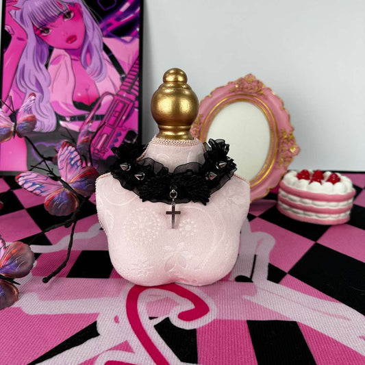 ゴシック フリル スパイク 翼クロス チョーカー 黒レース