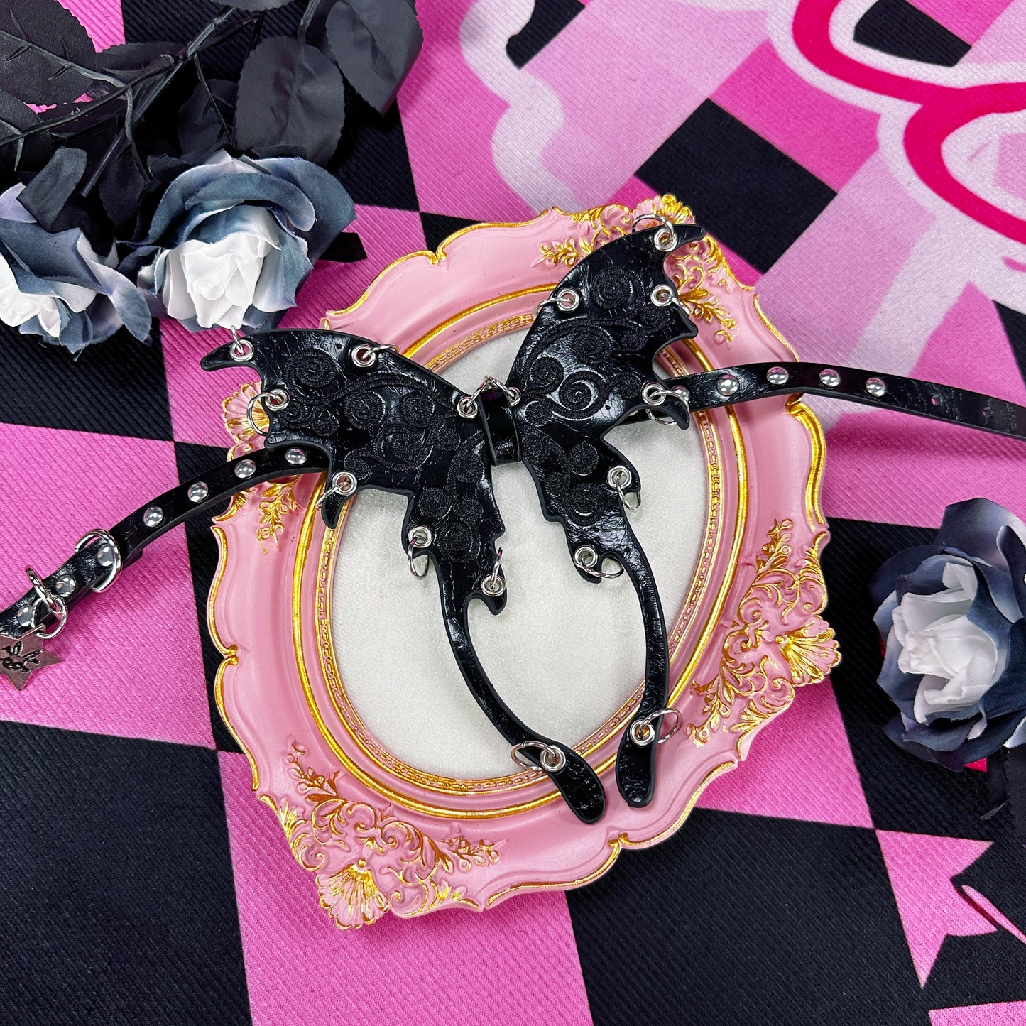 ゴシックパンクバタフライウィングス チョーカー 黒