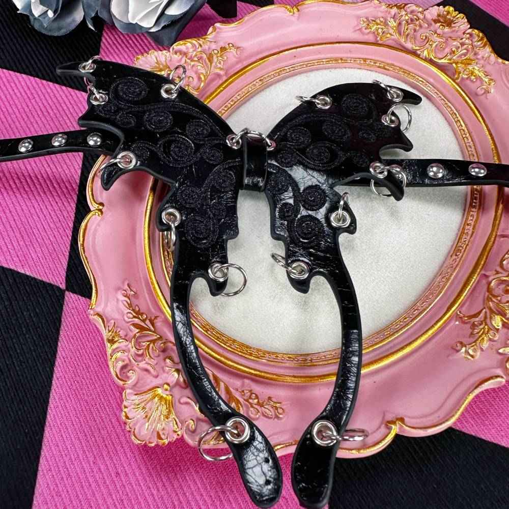 ゴシックパンクバタフライウィングス チョーカー 黒