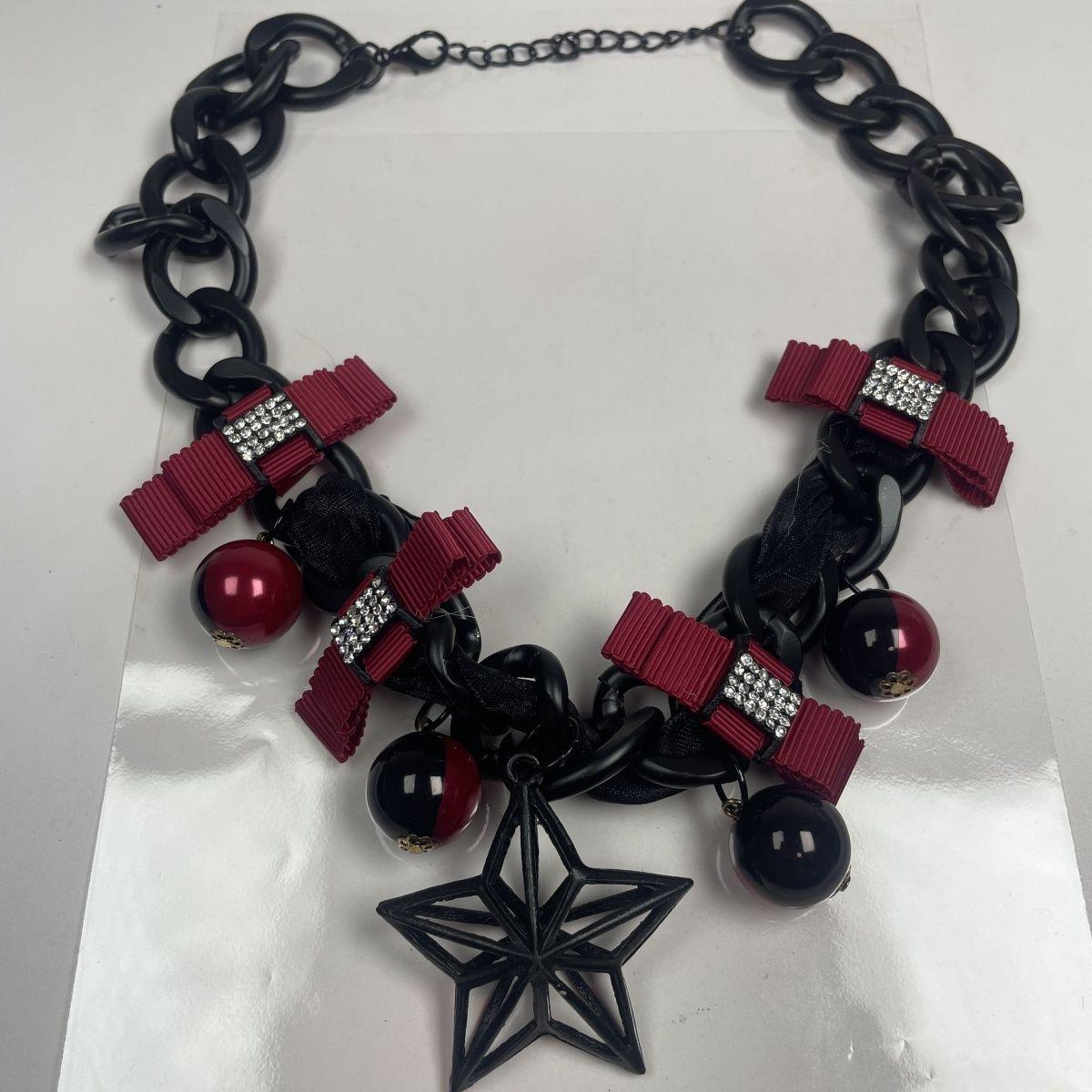 ゴシックパンク スターリボン チョーカー 黒