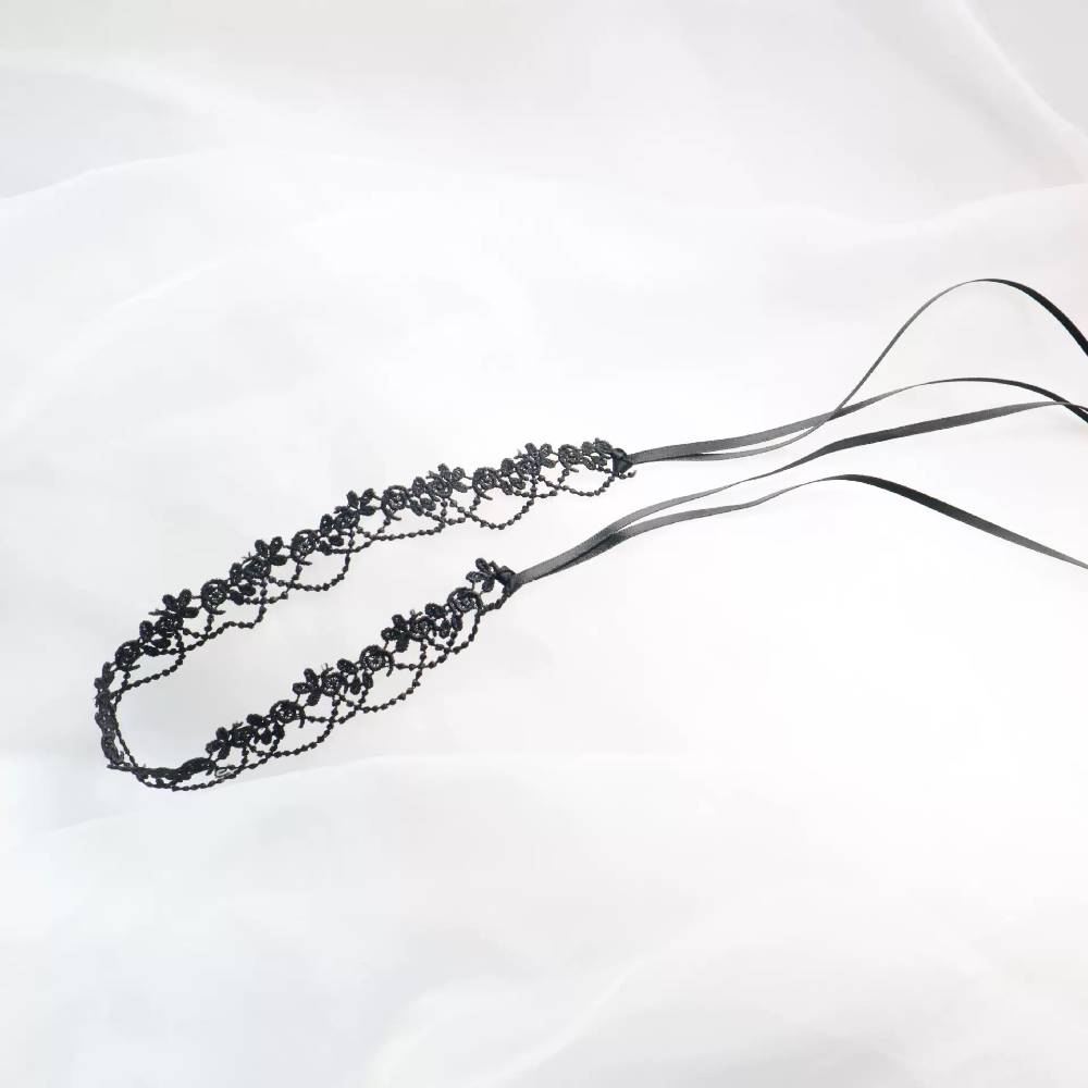 レースチョーカー リボンアクセント付き コード