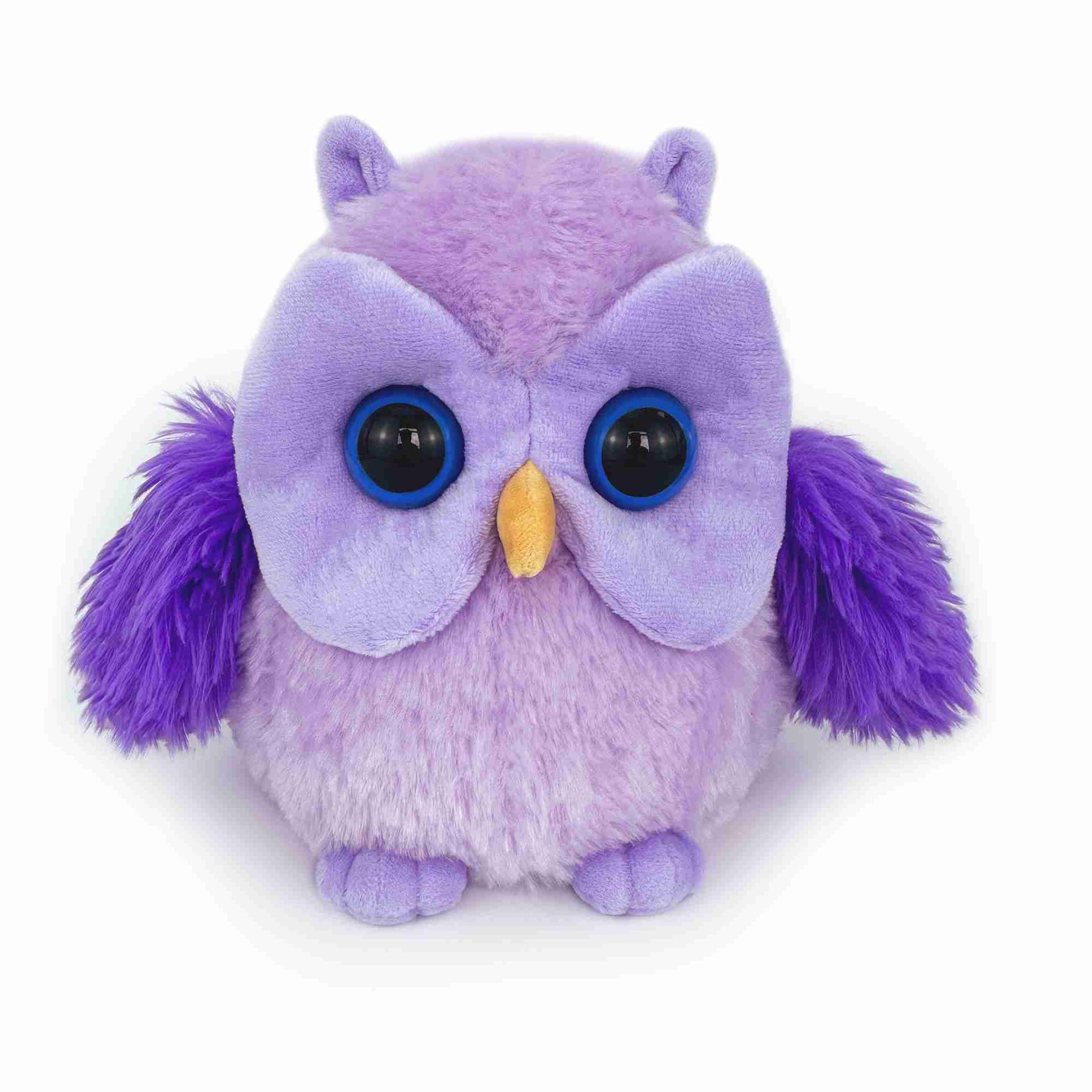 かわいらしい紫のフクロウぬいぐるみ