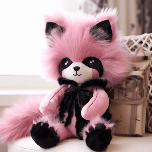  ゴス可愛いピンクのアライグマぬいぐるみ