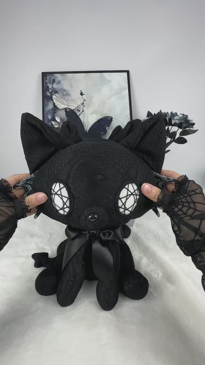 ぬいぐるみ 黒猫 ヴァンパイア ゴス