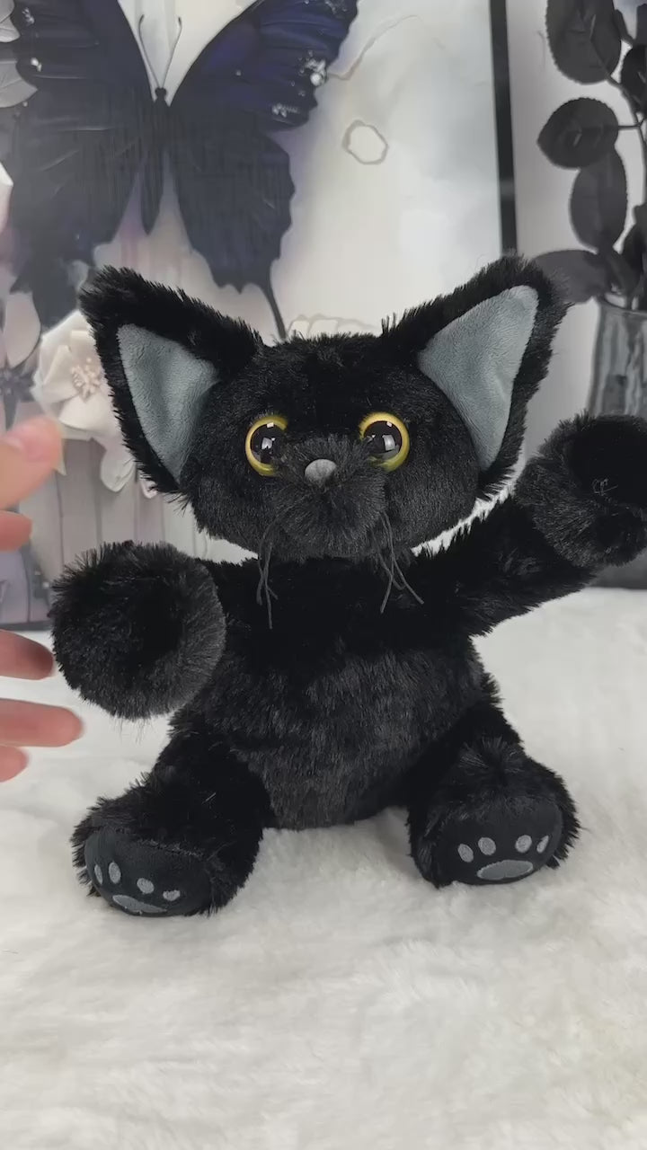 ゴスデボンレックスブラックキャットぬいぐるみ – SlashPuffies