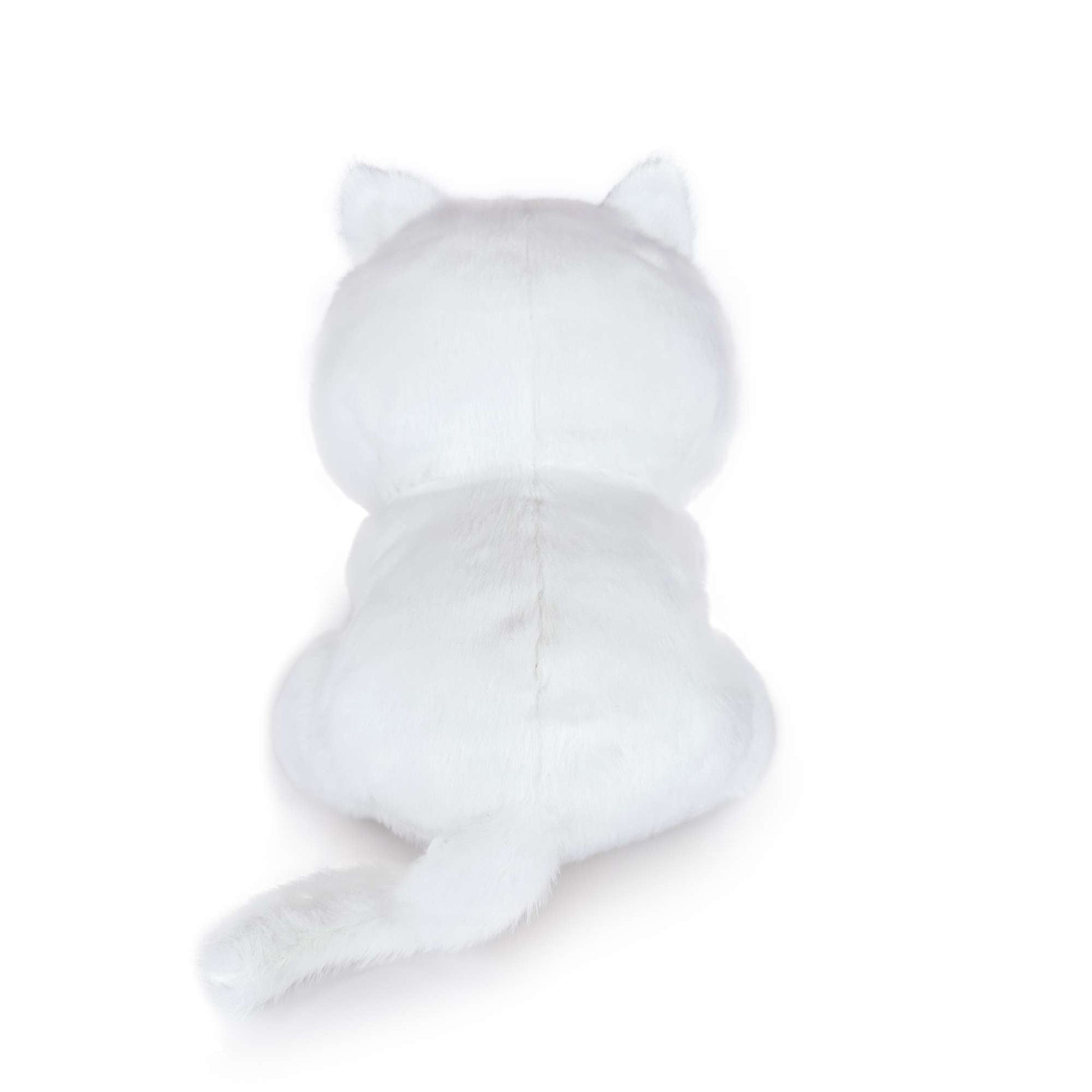 かわいい好奇心旺盛な白い猫のぬいぐるみ